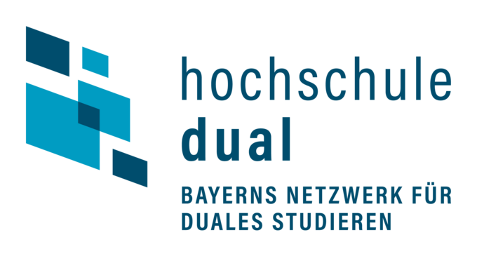 Logo von hochschule dual in blauer Schrift