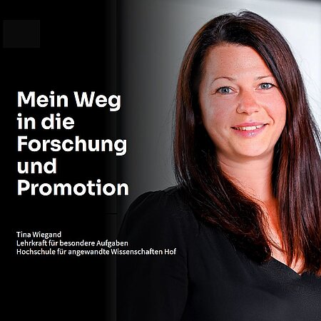 Titelbild der Interviewreihe "Mein Weg in die Forschung und Promotion" mit Tina Wiegand im Mittelpunkt